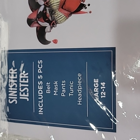 Kids Sinister Jester Halloween Costume Size Large - Picture 7 of 9